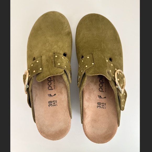 Birkenstock Papillio fanny wedge olive green clogs (new) - Picture 1 of 8